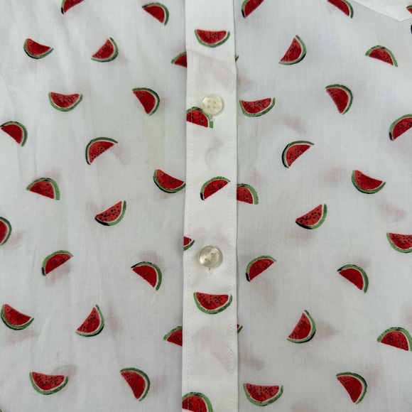 Men’s Van Heusen Never Tuck Watermelon Button Down Short Sleeve Shirt Large - Picture 3 of 16